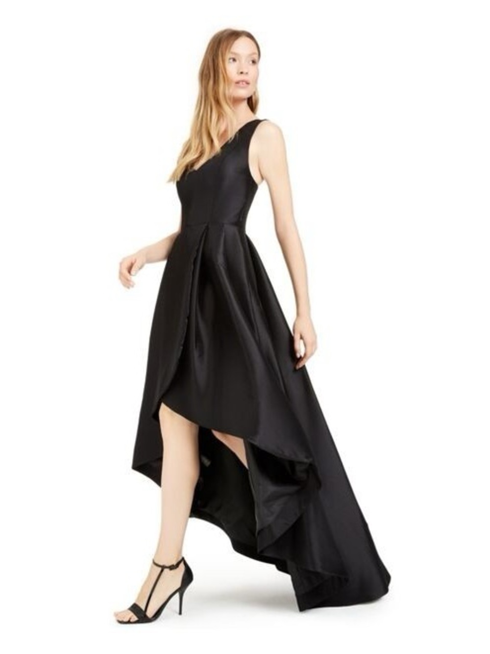 Calvin Klein Black V Neck High-Low Gown- Size 6